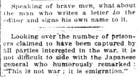 Brave men + emigration